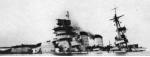 Il Conte di Cavour posta sul fondo dopo l'attacco da parte degli aerosiluranti della portaerei HMS Illustrious