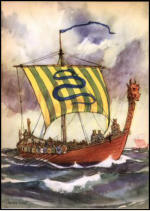 Immagine pittorica di una imbarcazione vikinga