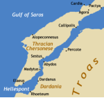 Lo stretto dei Dardanelli (da Wikipedia)