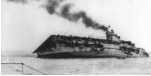 LA HMS Courageous in affondamento (Foto da www.uboat.net)