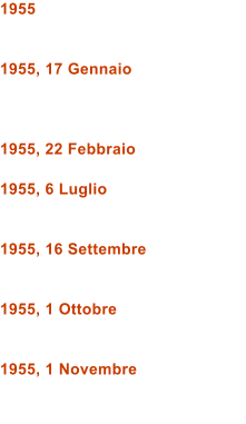 1955   1955, 17 Gennaio    1955, 22 Febbraio  1955, 6 Luglio   1955, 16 Settembre   1955, 1 Ottobre   1955, 1 Novembre